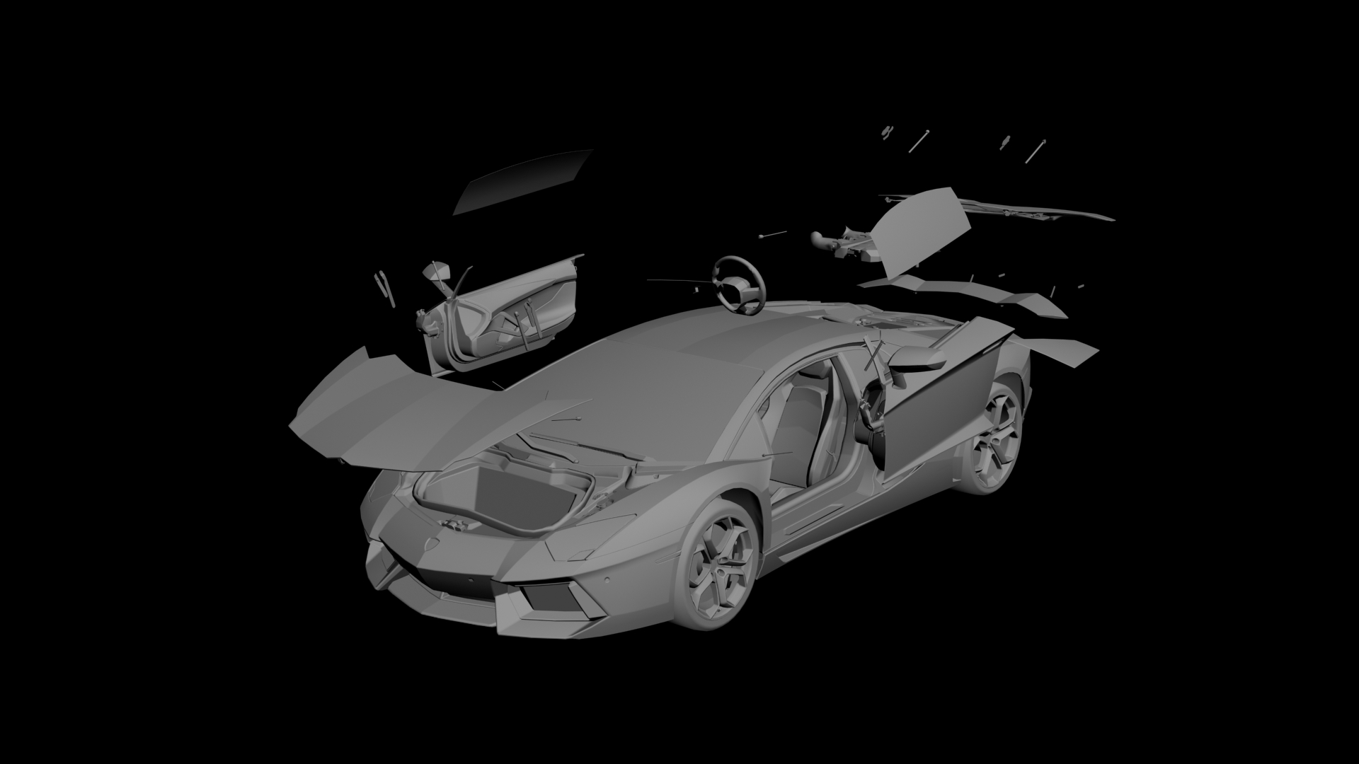Lamborghini Aventador 3D model - 1 Lamborghini Aventador 3D model - 1