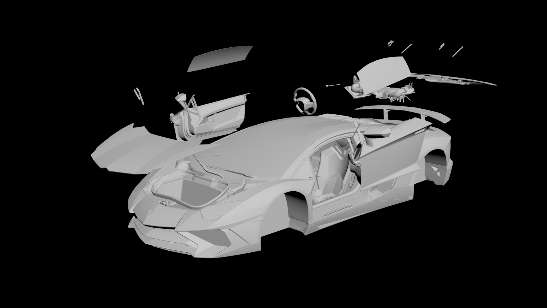 Lamborghini Aventador SV 3D model - 1 Lamborghini Aventador SV 3D model - 1