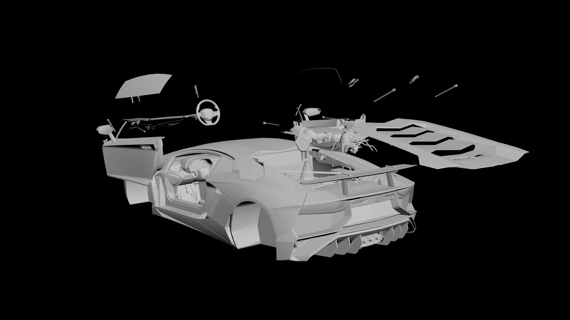 Lamborghini Aventador SV 3D model - 2 Lamborghini Aventador SV 3D model - 2