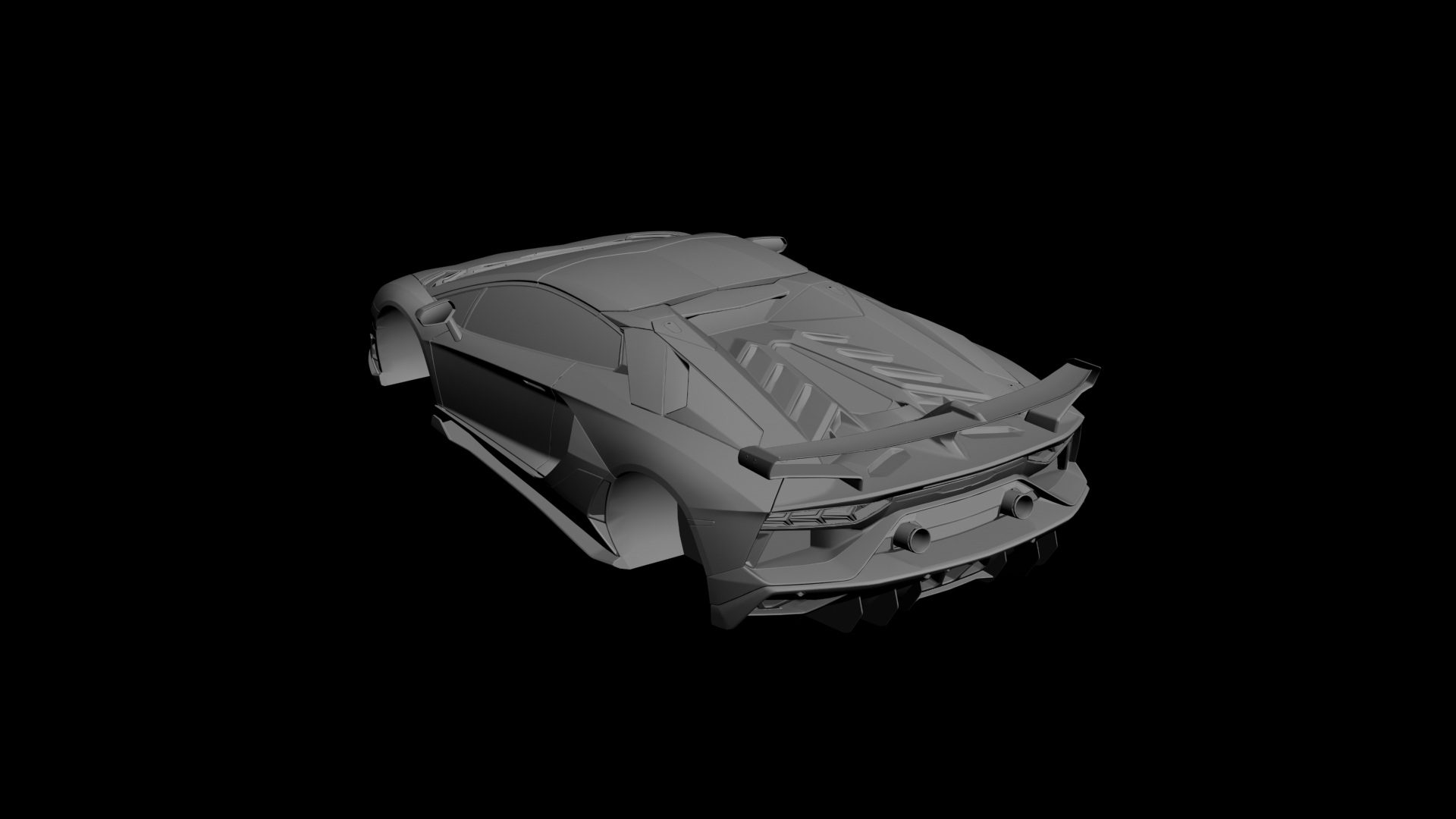 Lamborghini Aventador SVJ Roadster 3D model - 2 Lamborghini Aventador SVJ Roadster 3D model - 2