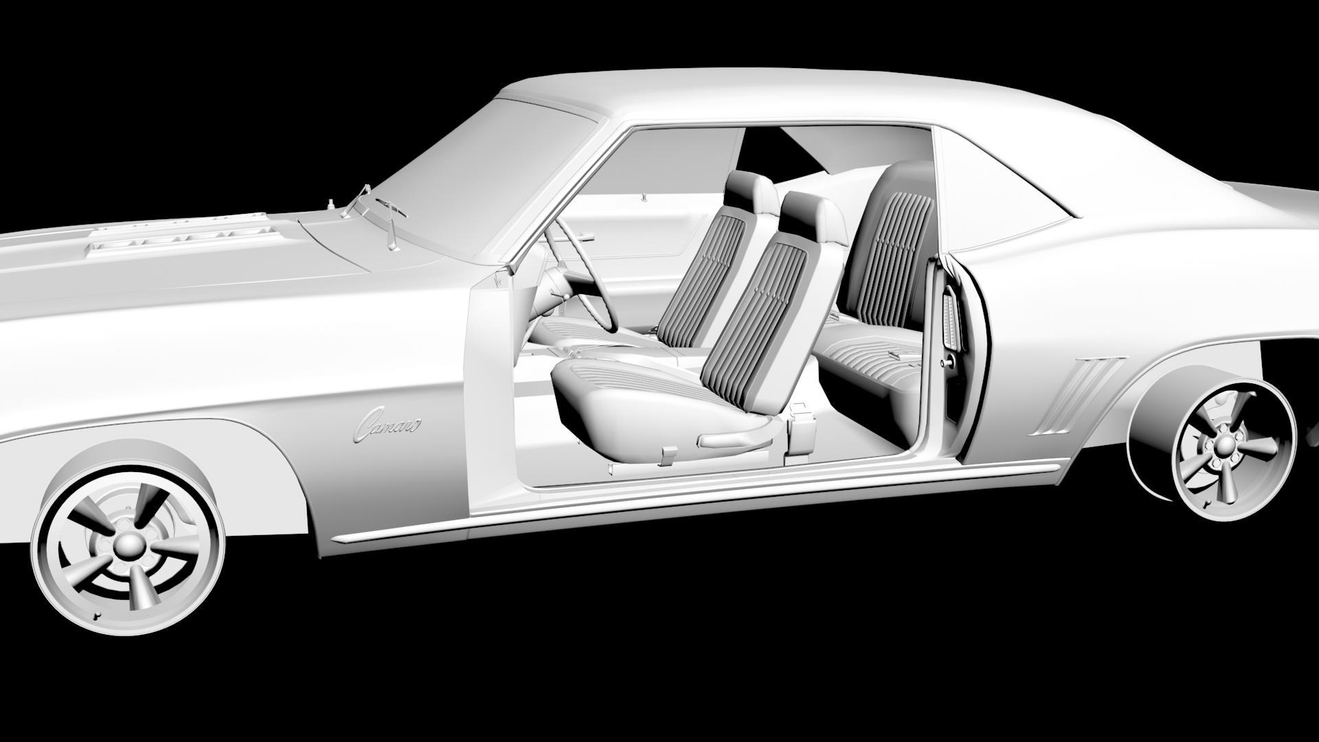 1969 Chevrolet Camaro SS 3D model - 4 1969 Chevrolet Camaro SS 3D model - 4