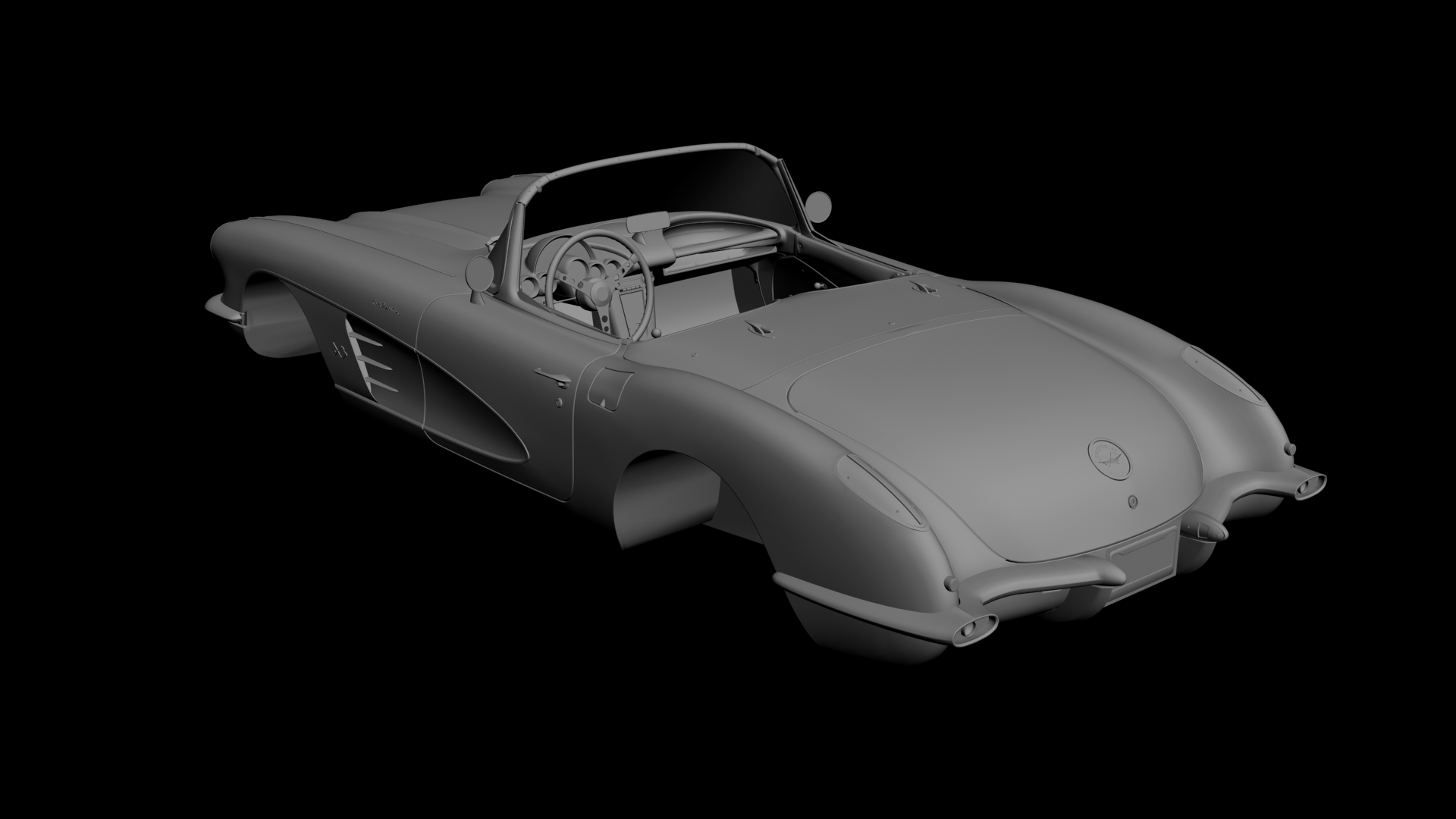 Chevrolet Corvette C1 3D scan model-2 Chevrolet Corvette C1 3D scan model-2