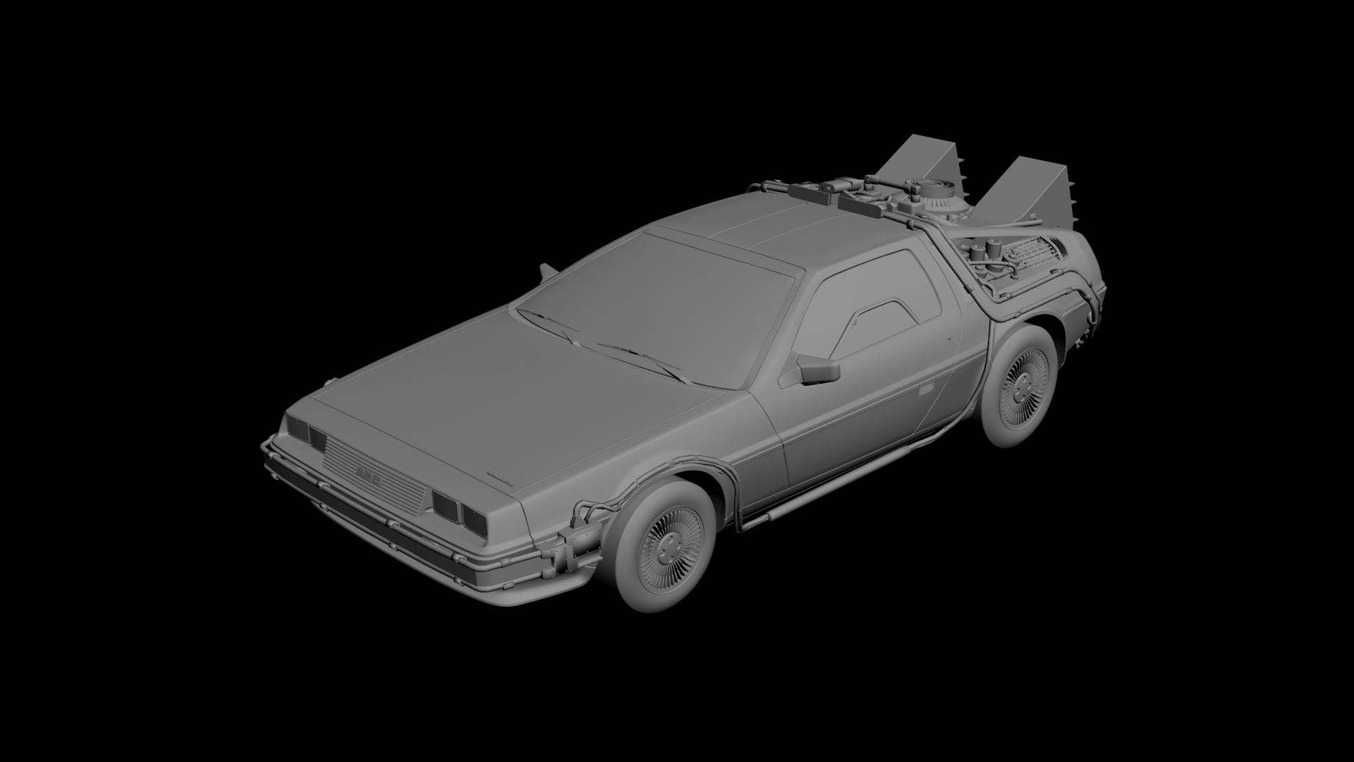 DeLorean DMC 12 3D scan model-1 DeLorean DMC 12 3D scan model-1