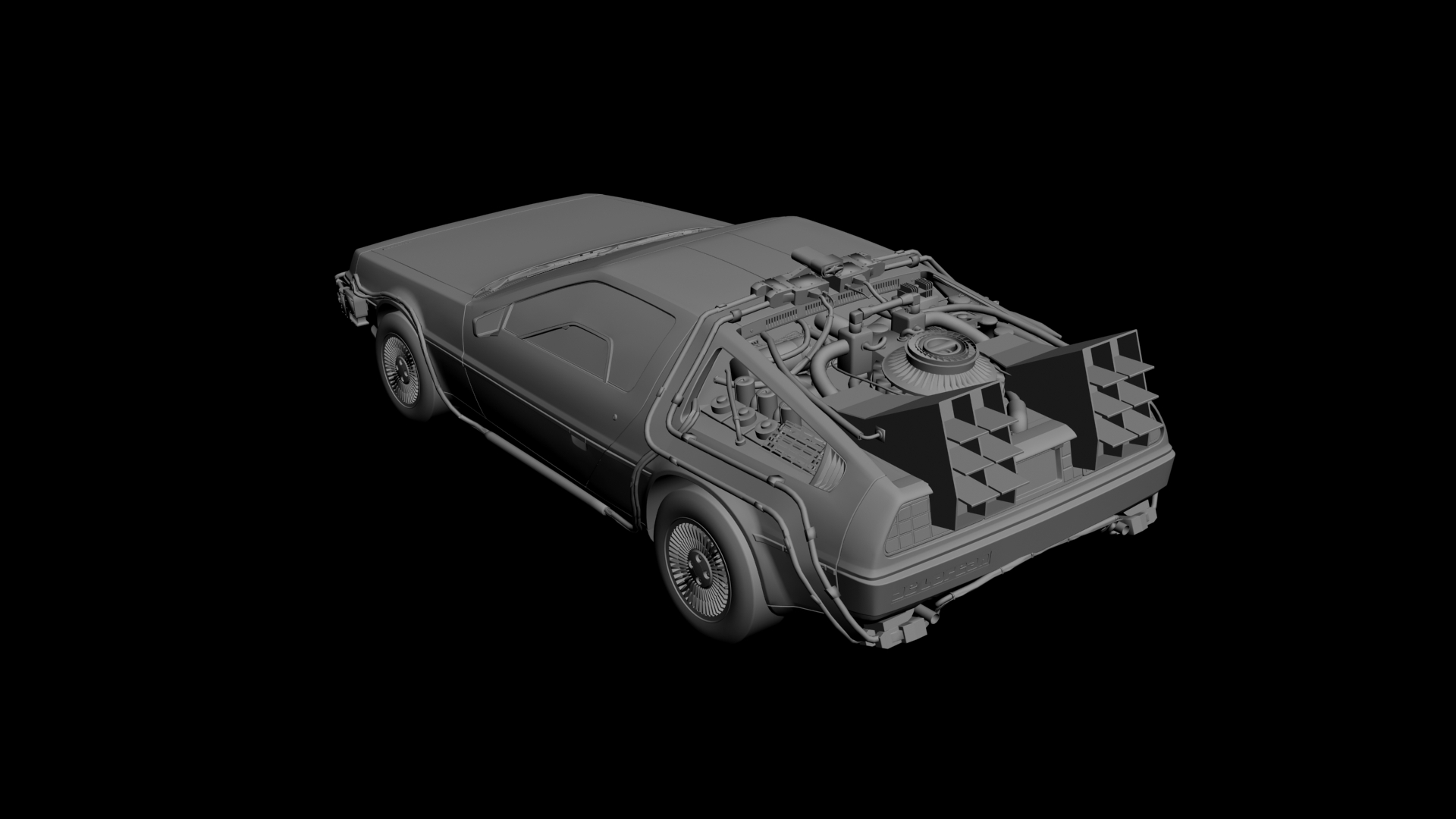 DeLorean DMC 12 3D scan model-2 DeLorean DMC 12 3D scan model-2