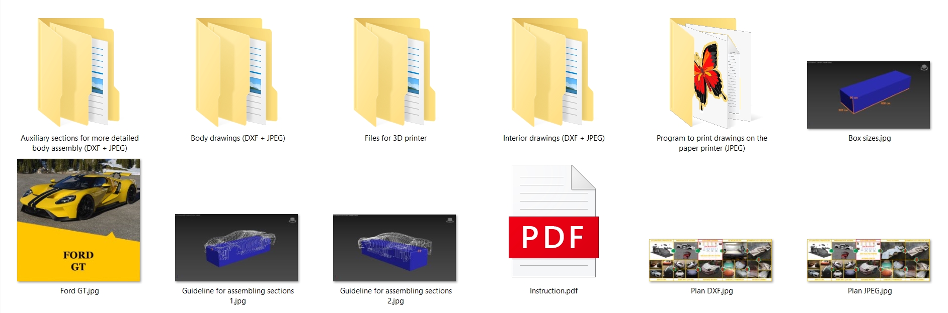 Ford GT replica, kit car, fiberglass body kit, 3D model, car buck files, 3D printing files, CNC machine files