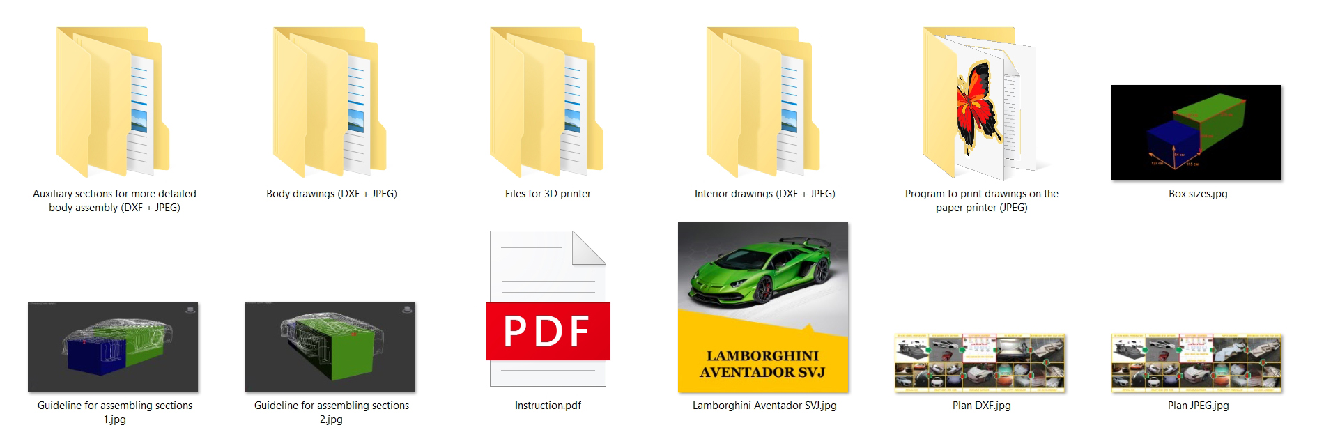 Lamborghini Aventador SVJ replica, kit car, fiberglass body kit, 3D model, car buck files, 3D printing files, CNC machine files