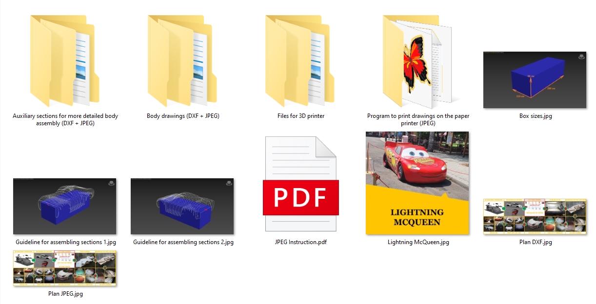 Lightning McQueen car buck files, Lightning McQueen 3D printing files, Lightning McQueen CNC machine files