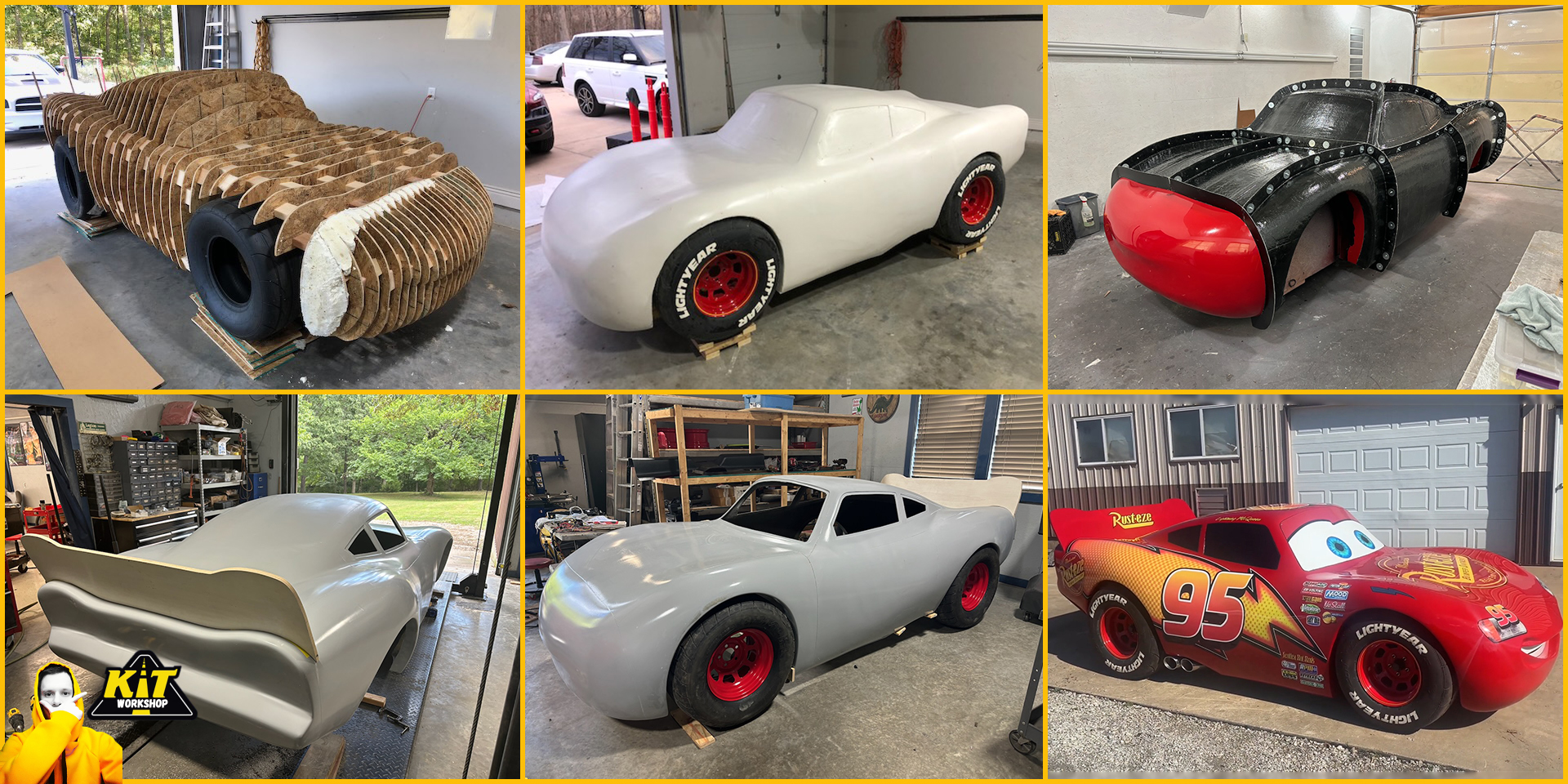 DIY Lightning McQueen replica, kit car, body kit from car buck files