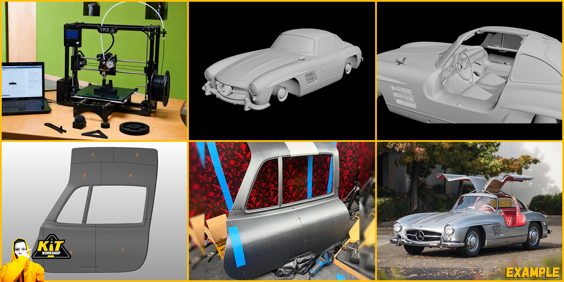 3D printed Mercedes 300SL Gullwing 3D printing