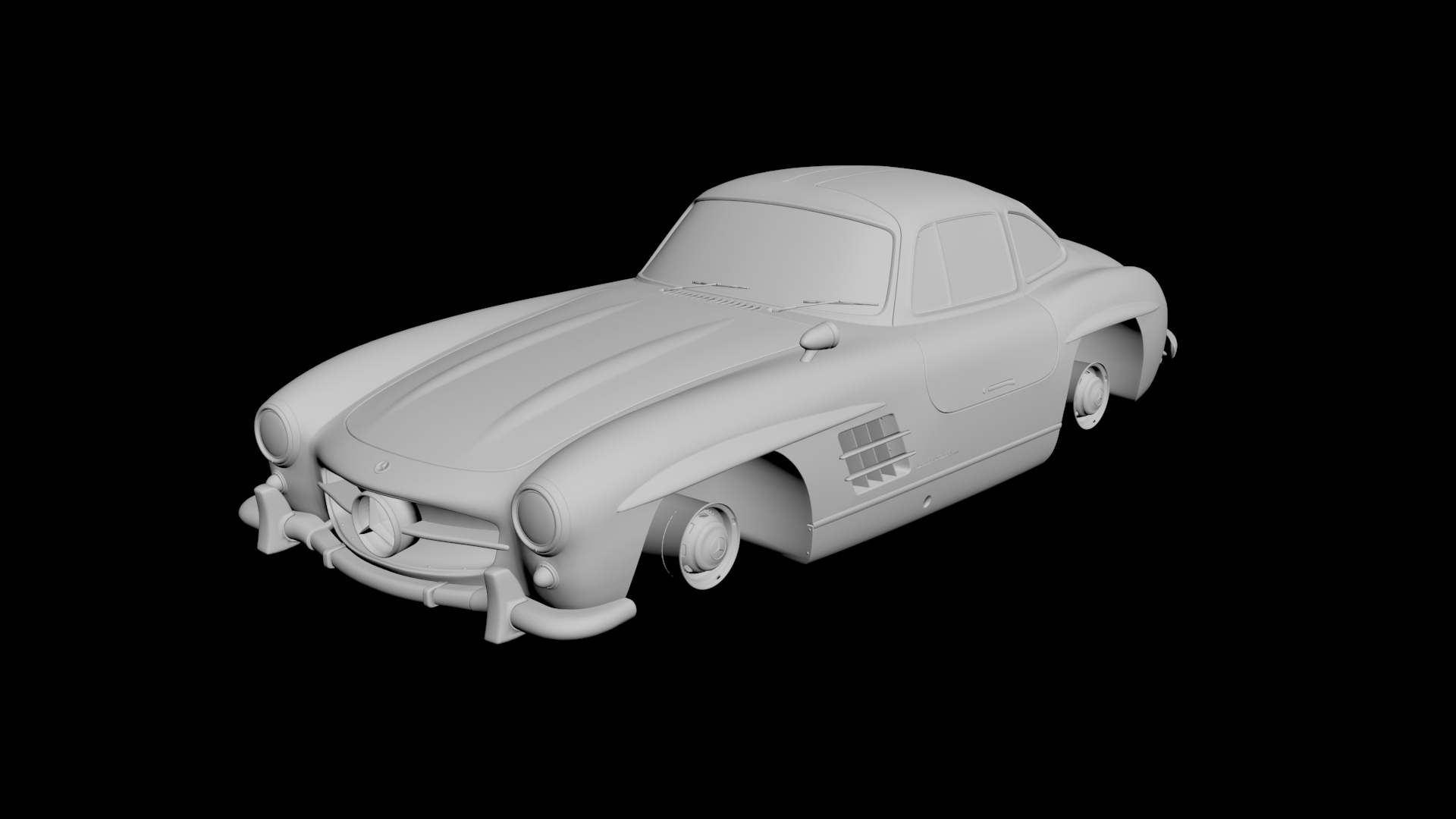 Mercedes 300SL Gullwing 3D model - 1