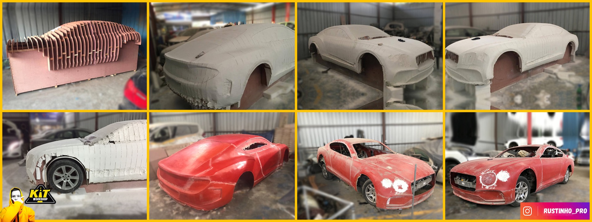 Bentley Continental GT replica, kit car, body kit build from car buck files