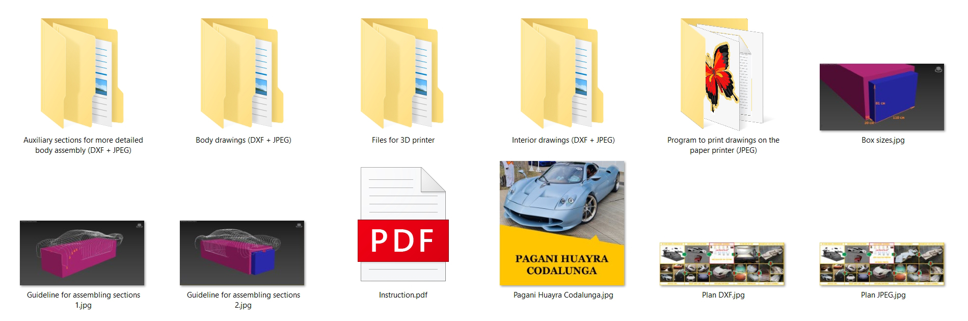 Pagani Huayra Codalunga replica, kit car, fiberglass body kit, 3D model, car buck files, 3D printing files, CNC machine files