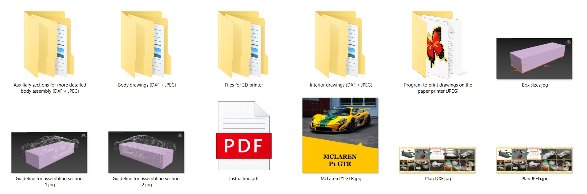 McLaren P1 GTR replica, kit car, fiberglass body kit, 3D model, car buck files, 3D printing files, CNC machine files