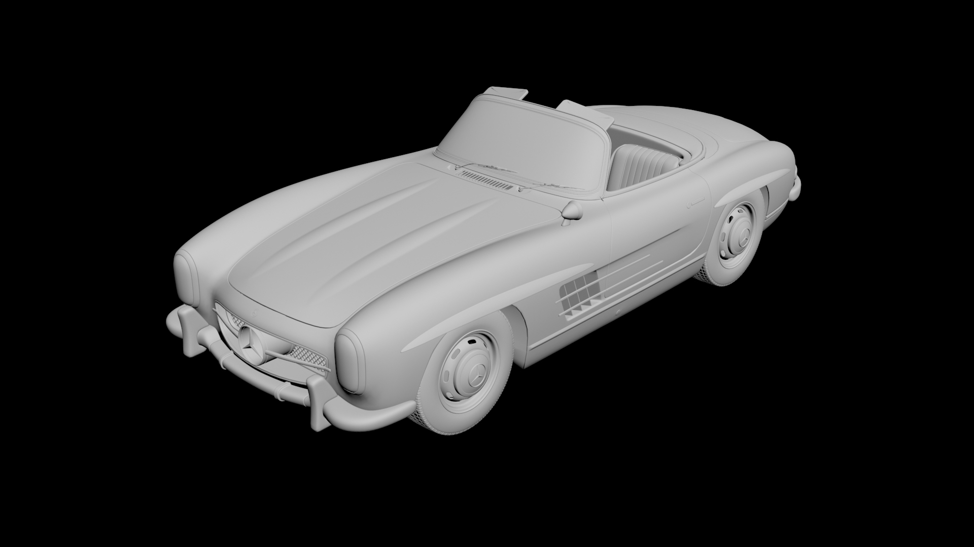 Mercedes 300SL Roadster 3D model - 1